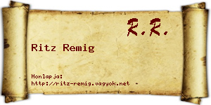 Ritz Remig névjegykártya